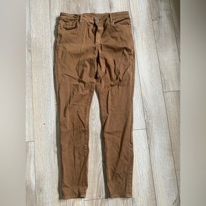 Brown high rise ankle pants, stretchy, never worn size 12